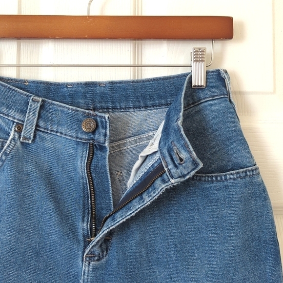 Lee 90's Vintage Slim High Rise Medium Wash Tapered Leg Denim Mom Jeans Blue 8 - Picture 7 of 14